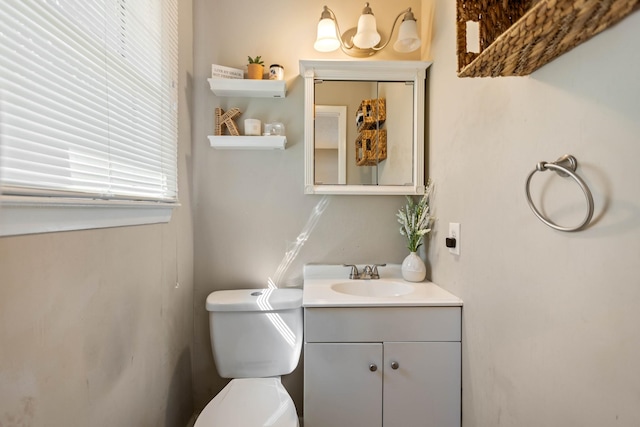 bathroom with toilet and vanity