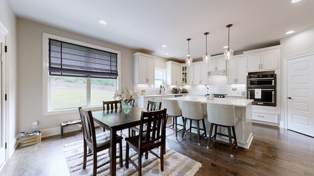 203 W Chandler Ct, Mount Juliet, TN 37122 - dining area with dark wood-style flooring and recessed lighting