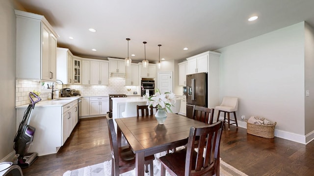 203 W Chandler Ct, Mount Juliet, TN 37122 - dining room featuring dark wood-style floors, baseboards, and recessed lighting