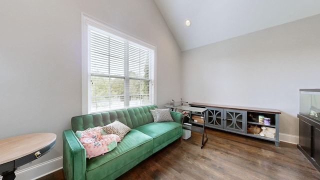 203 W Chandler Ct, Mount Juliet, TN 37122 - sitting room featuring wood finished floors, lofted ceiling, and baseboards
