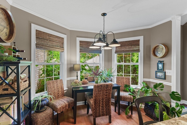 102 Lorelle Cir, Portland, TN 37148 - dining room with wood finished floors, ornamental molding, and a chandelier