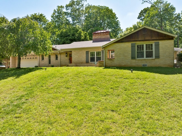 220 Porters Bluff Rd, Clarksville, TN 37040 - view of front of property featuring brick siding, a front yard, and a chimney