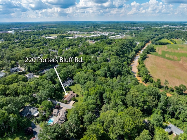 220 Porters Bluff Rd, Clarksville, TN 37040 - aerial view of property's location featuring property boundaries highlighted and a forest
