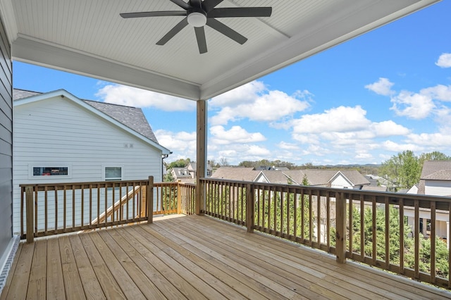 129 Barlow Dr, Franklin, TN 37064 - wooden terrace featuring ceiling fan and a residential view