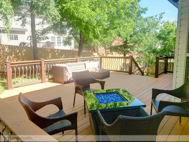 4002 Lattigo Ct, Spring Hill, TN 37174 - wooden deck featuring an outdoor hangout area and fence