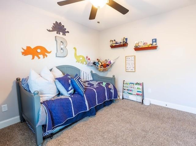 302 Janie St, Smyrna, TN 37167 - bedroom with carpet, baseboards, and a ceiling fan