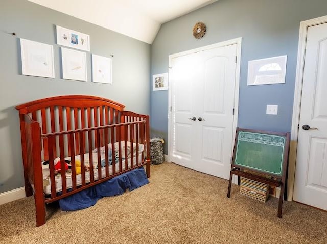 302 Janie St, Smyrna, TN 37167 - bedroom with carpet flooring, a nursery area, and vaulted ceiling