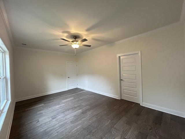 115 Saint Michaels Ln, Smyrna, TN 37167 - unfurnished room with a ceiling fan, dark wood-style floors, and ornamental molding