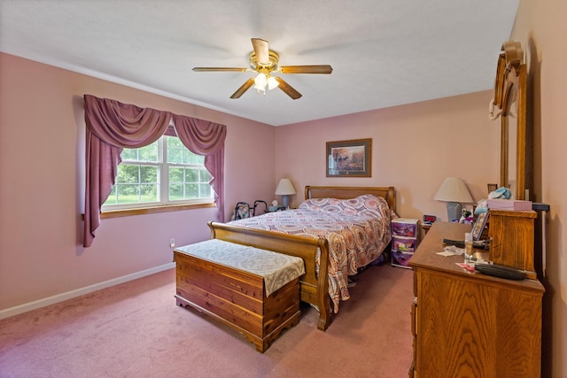 111 Hickory Trce, Lyles, TN 37098 - bedroom with light colored carpet, baseboards, and ceiling fan