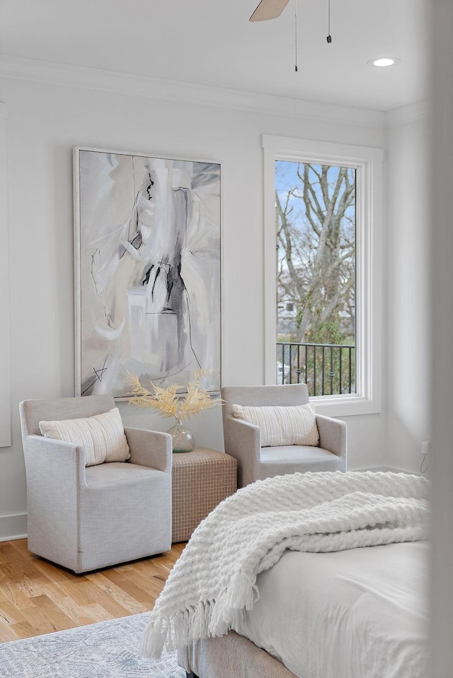 13A N Hill St, Nashville, TN 37210 - bedroom with crown molding, multiple windows, wood finished floors, and recessed lighting