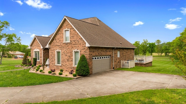 2039 Sparta Pike, Lebanon, TN 37090 - view of home's exterior featuring brick siding, a lawn, concrete driveway, and roof with shingles