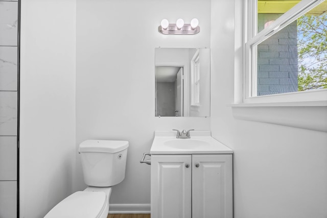 2705 Thrush Dr, Clarksville, TN 37040 - bathroom with toilet, vanity, and wood finished floors