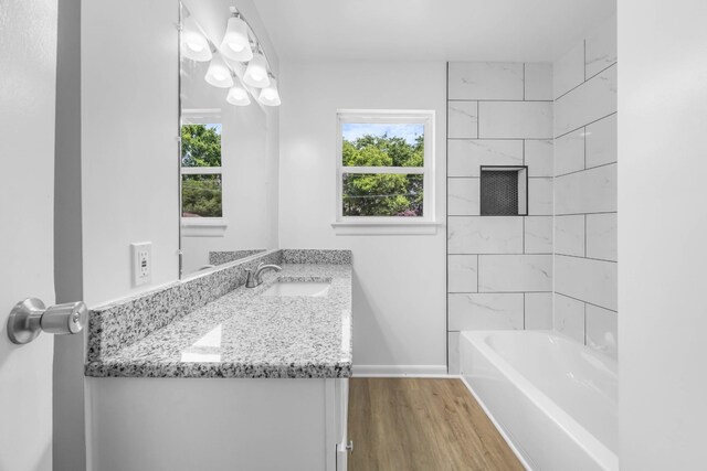 2705 Thrush Dr, Clarksville, TN 37040 - bathroom with wood finished floors, plenty of natural light, vanity, and baseboards
