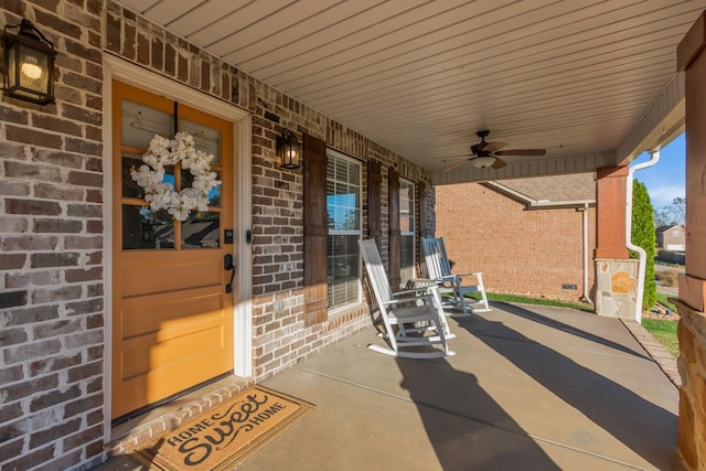 1032 Neeleys Bnd, Spring Hill, TN 37174 - view of patio / terrace featuring covered porch and ceiling fan