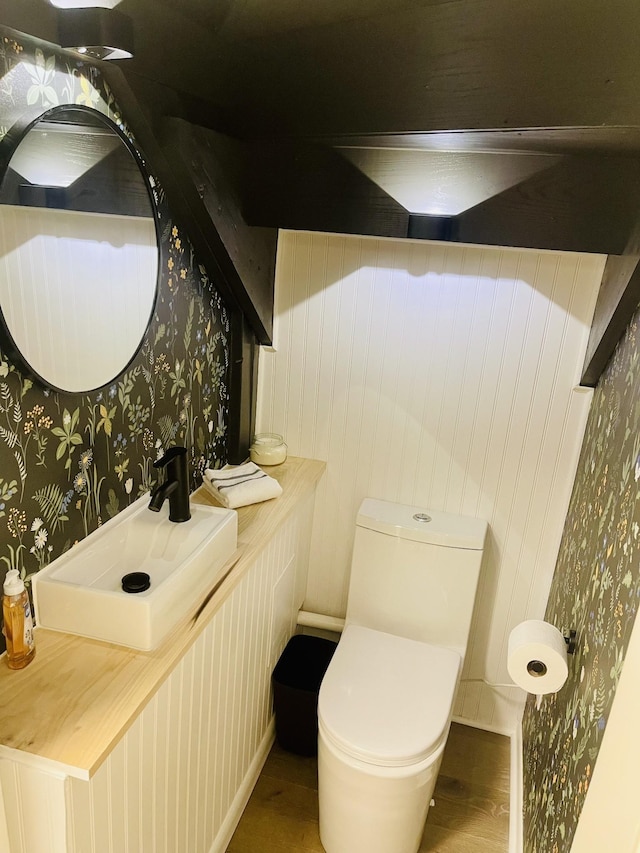 1880 E Compton Rd, Murfreesboro, TN 37130 - half bathroom featuring wallpapered walls, a sink, and toilet