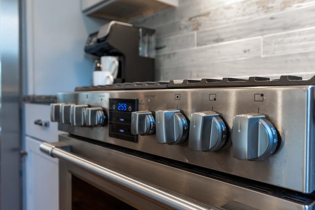 kitchen view of range with two ovens