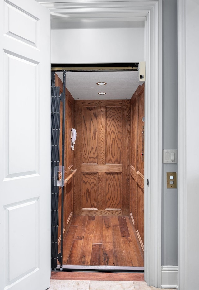 view of elevator