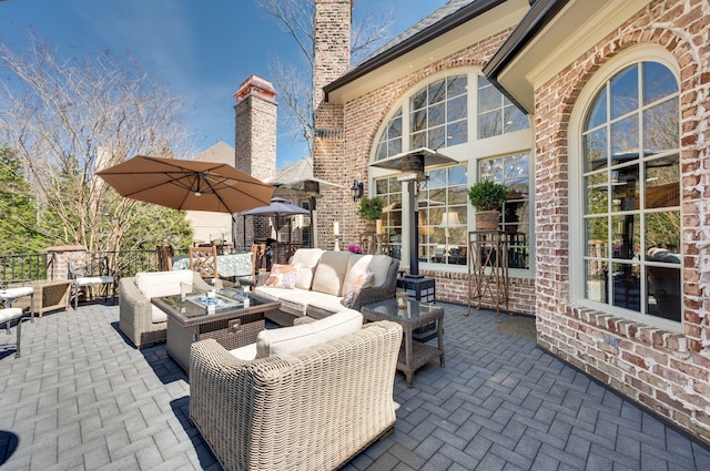 view of patio with an outdoor living space