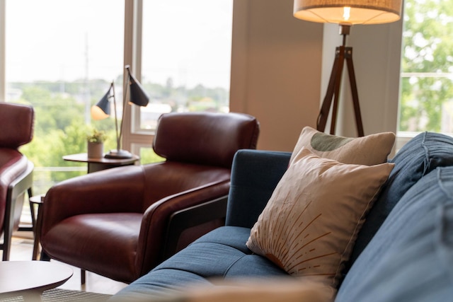living room featuring plenty of natural light