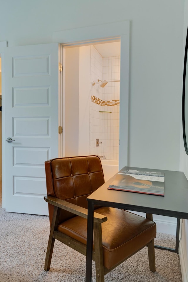 sitting room featuring carpet