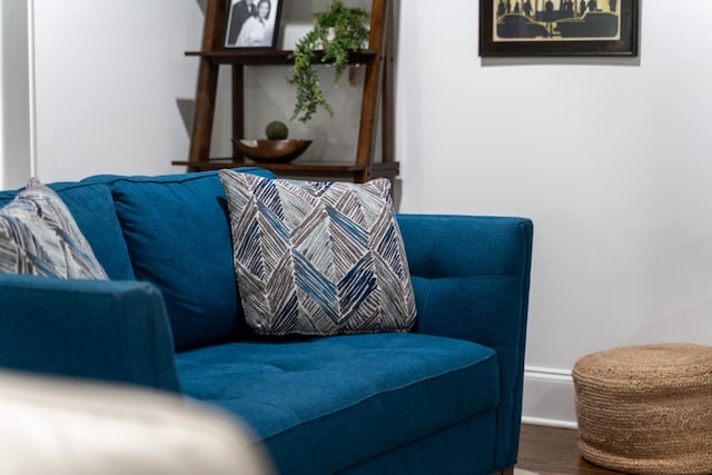 sitting room with wood finished floors