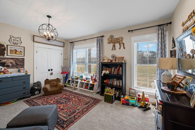 7480 Horn Tavern Rd, Fairview, TN 37062 - sitting room featuring carpet, plenty of natural light, and a chandelier