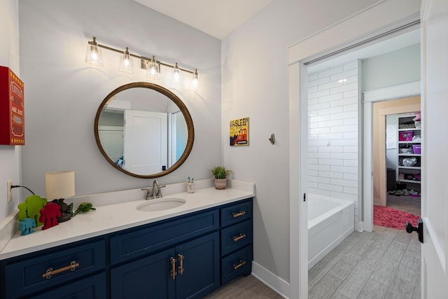 7480 Horn Tavern Rd, Fairview, TN 37062 - full bathroom featuring vanity and wood finished floors