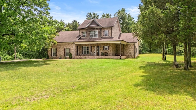 2101 Murray Kittrell Rd, Readyville, TN 37149 - view of front of house featuring a front lawn and covered porch