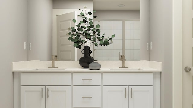 1210 Chapman St, Murfreesboro, TN 37130 - bathroom with double vanity and tiled shower
