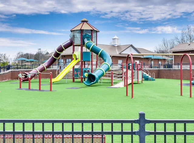 community playground with fence