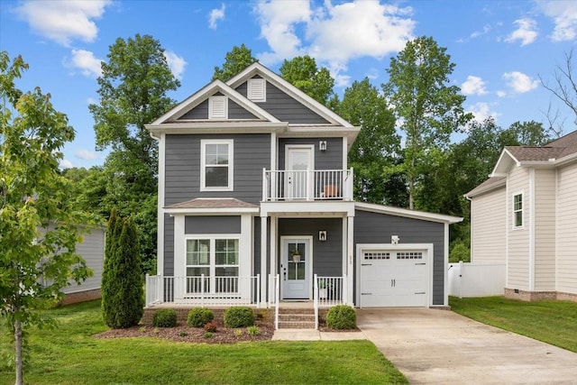 11 Sycamore Rdg W, Burns, TN 37029 - view of front of house with a balcony, a porch, concrete driveway, and an attached garage