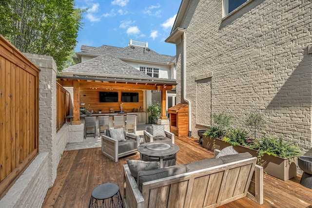 622 Stonewater Blvd, Franklin, TN 37064 - wooden deck featuring outdoor lounge area
