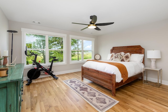 4345 S Garrett Rd, Springfield, TN 37172 - bedroom featuring light wood finished floors, baseboards, and ceiling fan