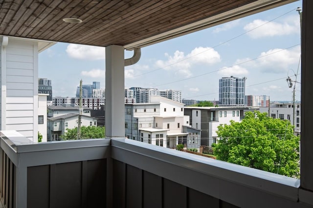 balcony featuring a city view