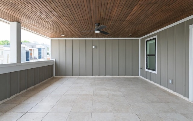 view of patio featuring a ceiling fan
