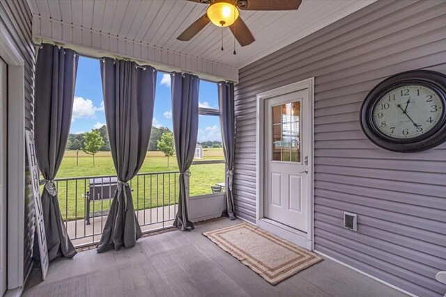 401 Hancock Ln, Tullahoma, TN 37388 - unfurnished sunroom featuring a ceiling fan and healthy amount of natural light