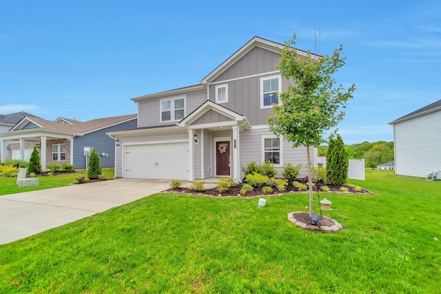 4022 Arrowleaf Ln, Antioch, TN 37013 - traditional-style home featuring board and batten siding, driveway, a front lawn, and an attached garage