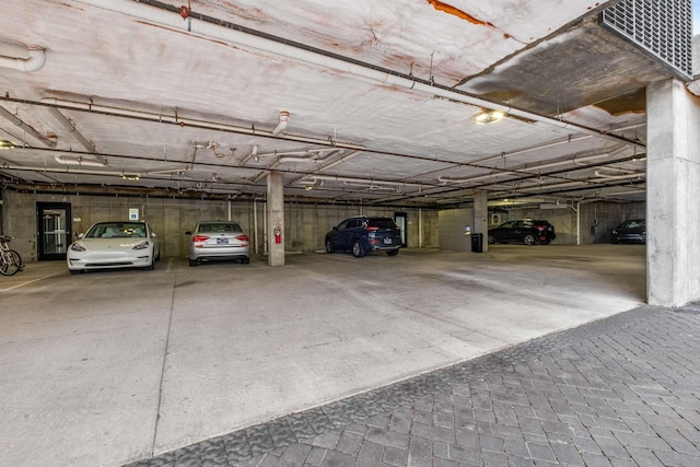 view of parking garage