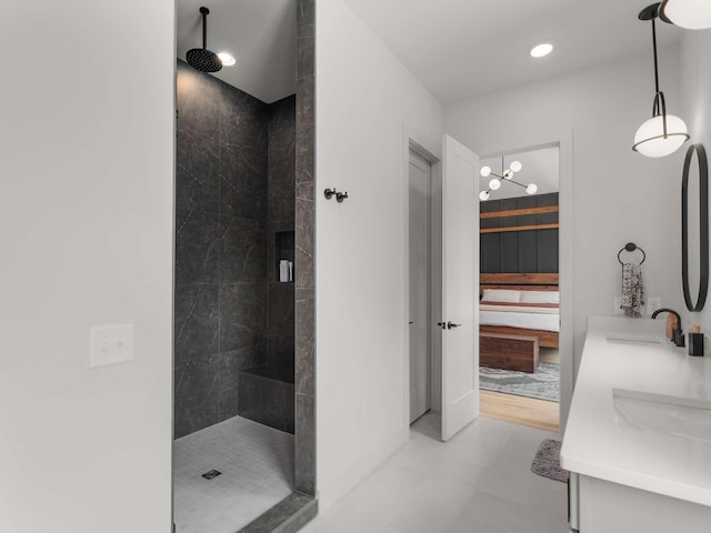 1319 Monetta Ave, Nashville, TN 37216 - full bathroom with tiled shower and double vanity