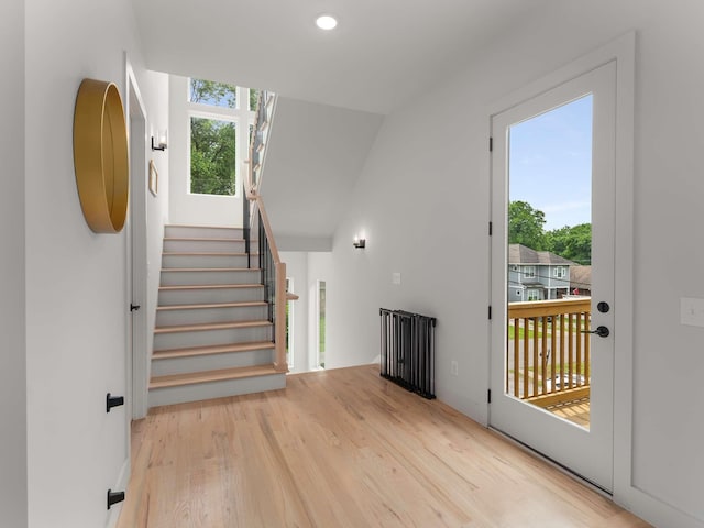 1319 Monetta Ave, Nashville, TN 37216 - stairs with healthy amount of natural light, wood finished floors, and recessed lighting