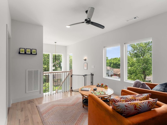 1319 Monetta Ave, Nashville, TN 37216 - living area featuring light wood finished floors and ceiling fan