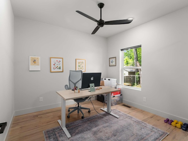1319 Monetta Ave, Nashville, TN 37216 - office with ceiling fan, baseboards, and wood finished floors