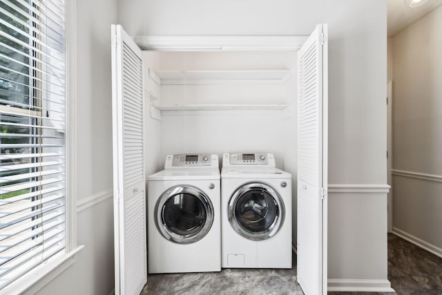 laundry room with separate washer and dryer