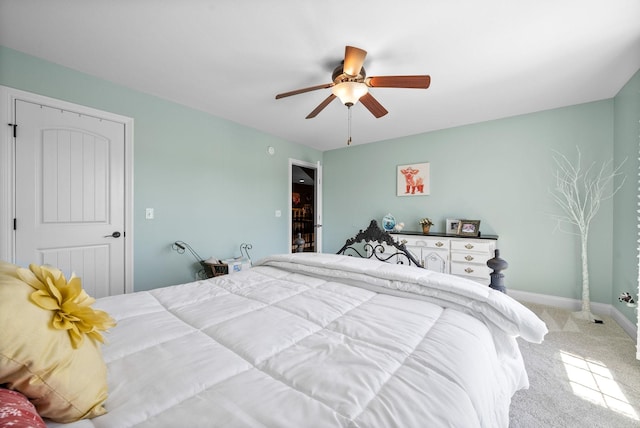 3015 Prince Dr, Clarksville, TN 37043 - carpeted bedroom featuring a ceiling fan and baseboards