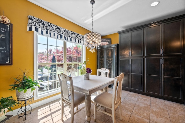 3015 Prince Dr, Clarksville, TN 37043 - dining room featuring a chandelier and light tile patterned flooring