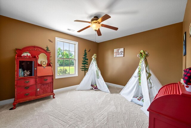 3015 Prince Dr, Clarksville, TN 37043 - playroom featuring ceiling fan, carpet, and baseboards