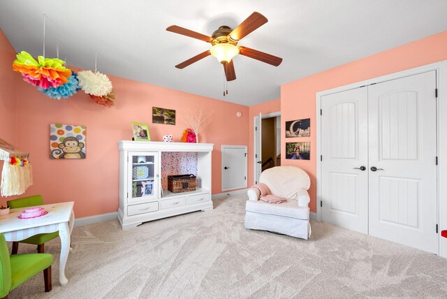 3015 Prince Dr, Clarksville, TN 37043 - living area featuring ceiling fan, carpet floors, and baseboards