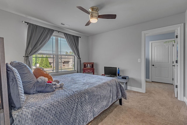 1002 Loblolly Dr, Murfreesboro, TN 37128 - bedroom featuring light colored carpet, baseboards, and ceiling fan