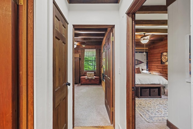 7261 Kingston Rd, Fairview, TN 37062 - hall featuring carpet flooring and beamed ceiling