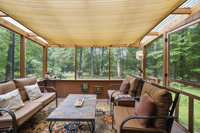 7261 Kingston Rd, Fairview, TN 37062 - sunroom featuring an outdoor hangout area and view of wooded area